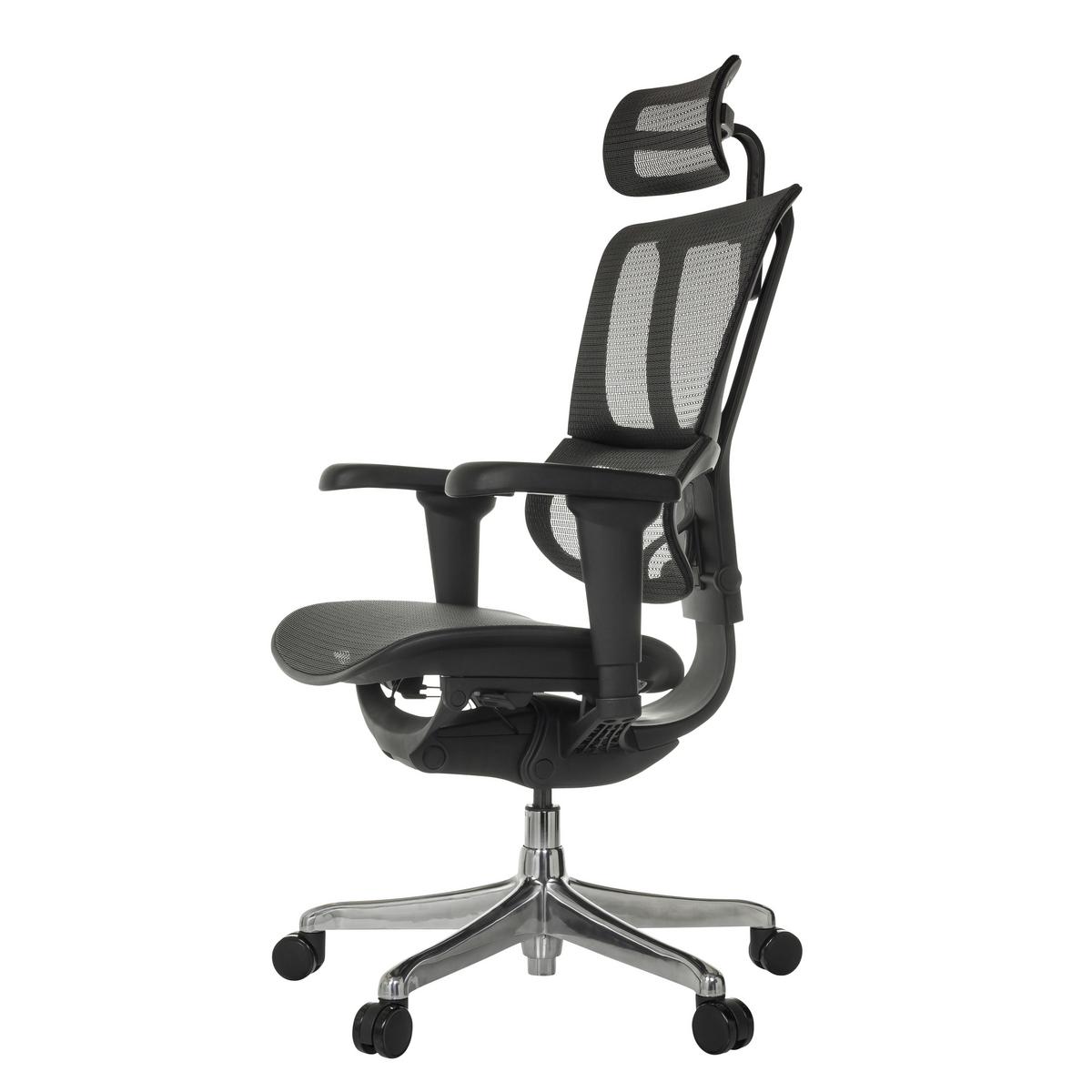 Drehstuhl Ergohuman Slim Ultra Gen 2 Schwarz - Silberfarben/Schwarz, MODERN, Kunststoff/Textil (71/135/75cm) - MID.YOU