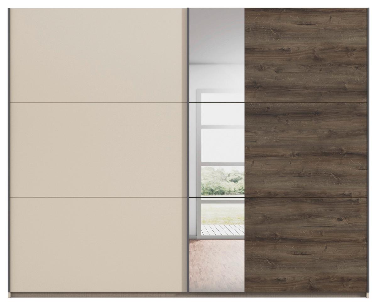Ormar S Kliznim Vratima Sajo - hrast tamni/prozirno, Trend, drvni materijal/metal (261/210/59cm) - Premium Living