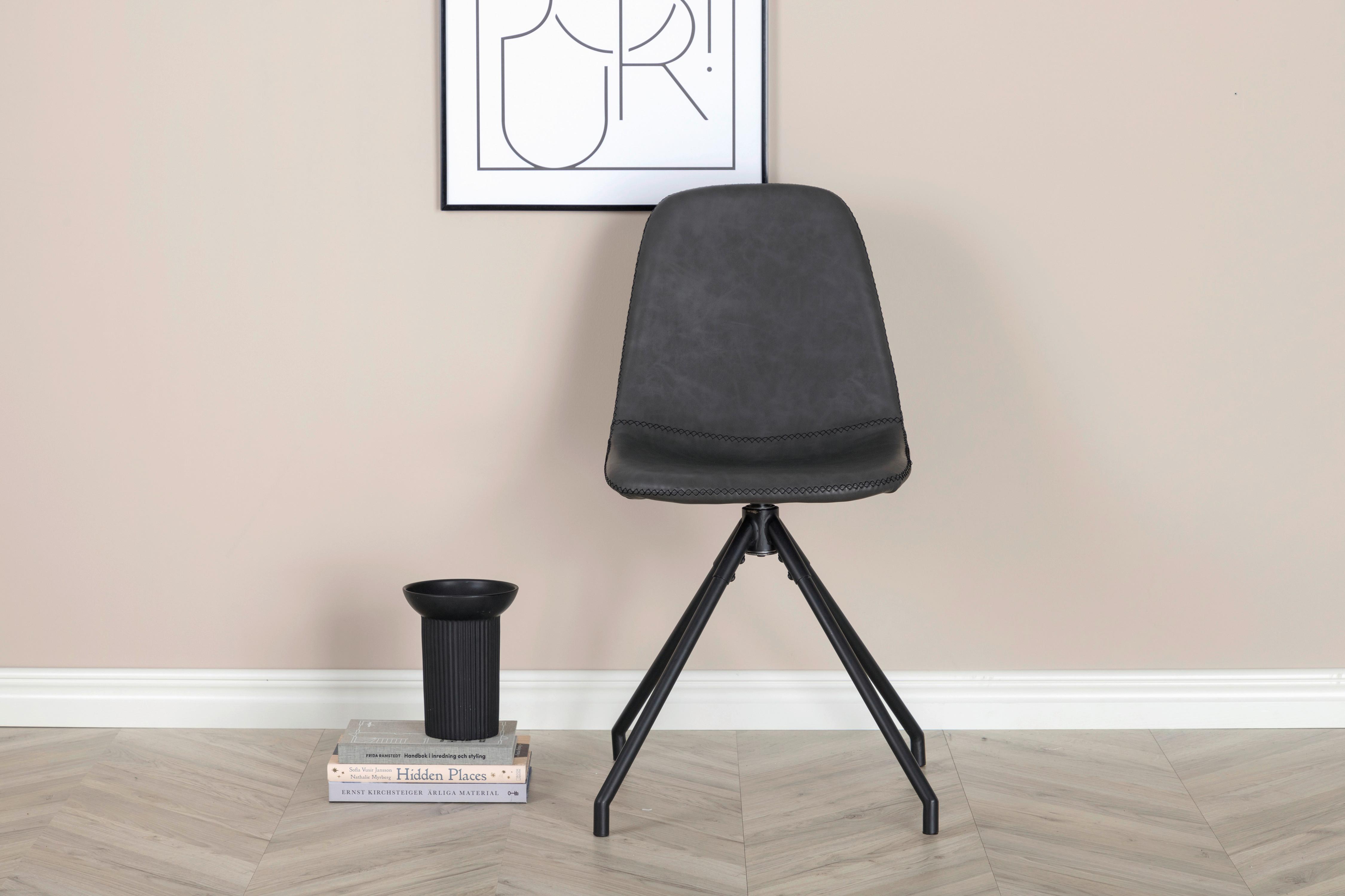 STUHL-SET POLAR - Schwarz, Design, Textil/Metall (44/88/54cm) - Livetastic