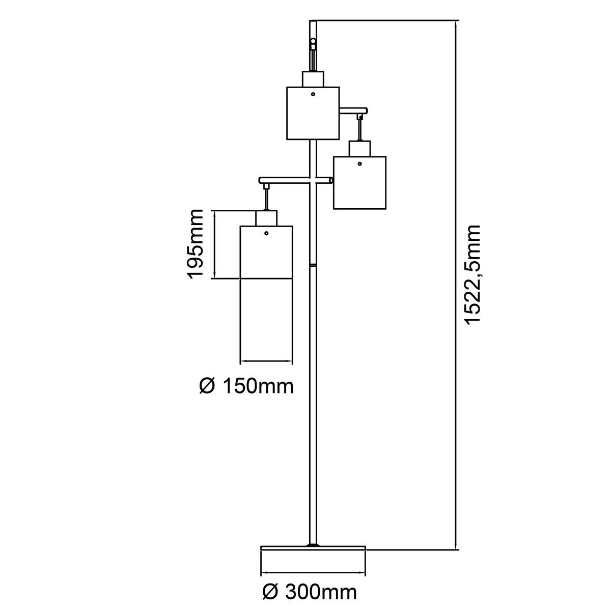 LAMPA STOJĄCA 93168/93 SIMONIS *DK* - czarny/szary, Design, metal/szkło (46/152cm) - Dieter Knoll
