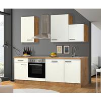 Kuhinjski Blok Z Aparati Avila, Magnolija, Barva Hrasta - magnolija/črna, Moderno, kovina/leseni material (220cm) - FlexWell