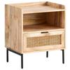 Nachttisch WL6.806 ca.50x60x40cm Mangoholz massiv - Schwarz/Braun, LIFESTYLE, Holz/Metall (50/60/40cm) - MID.YOU