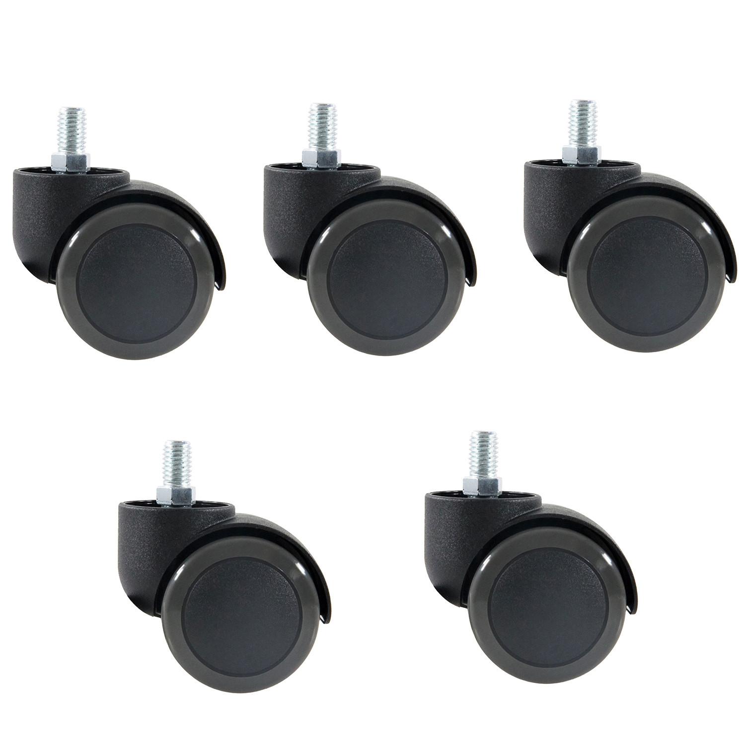 Set Kolesc Za Vrtljivi Stol Rolo, 5-Delni - črna, Basics, kovina/umetna masa (5/6,3/5cm) - MID.YOU