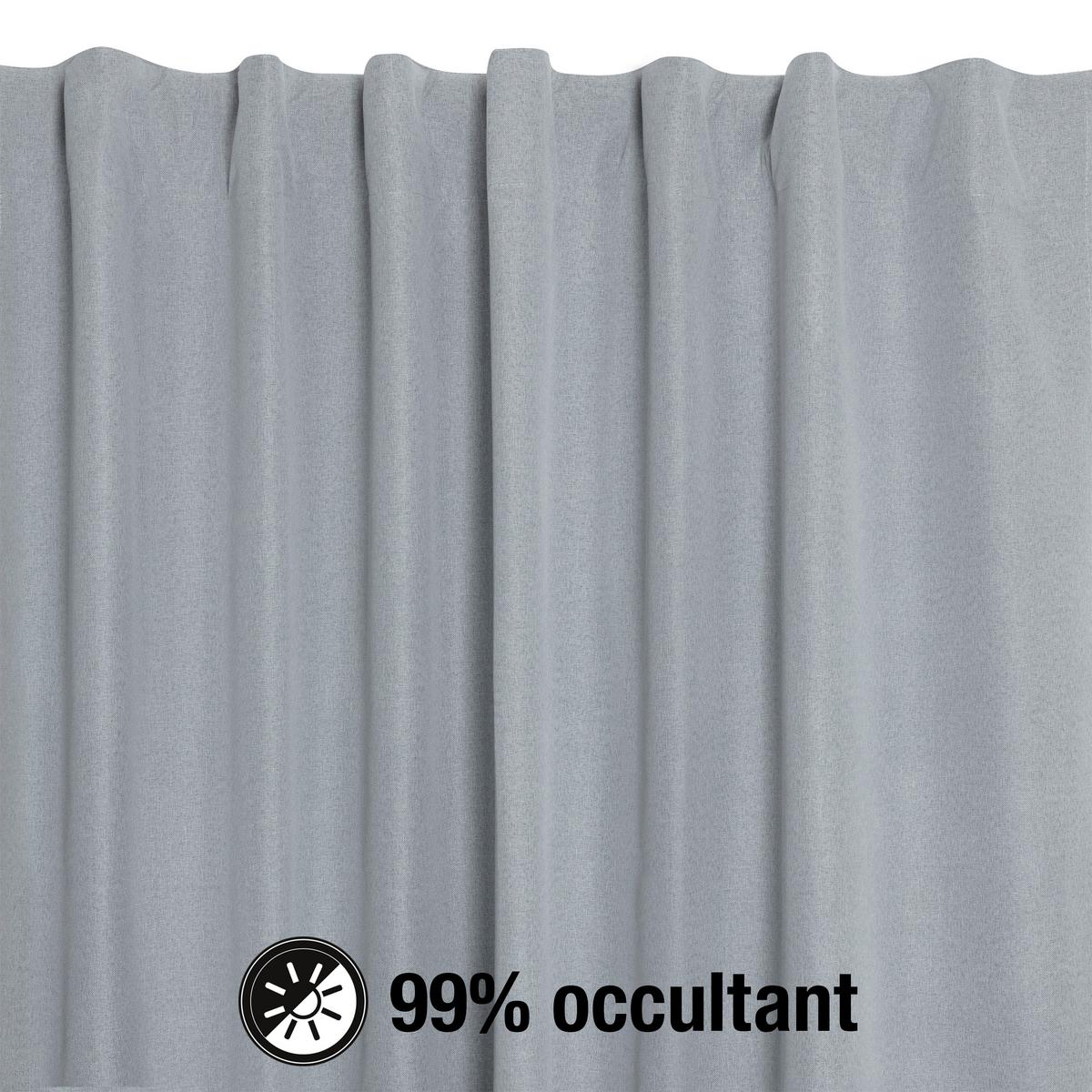 ZASŁONA GOTOWA 0171811 WARREN OCCULTANT GRIS - szary, Basics, tkanina (140/240cm)