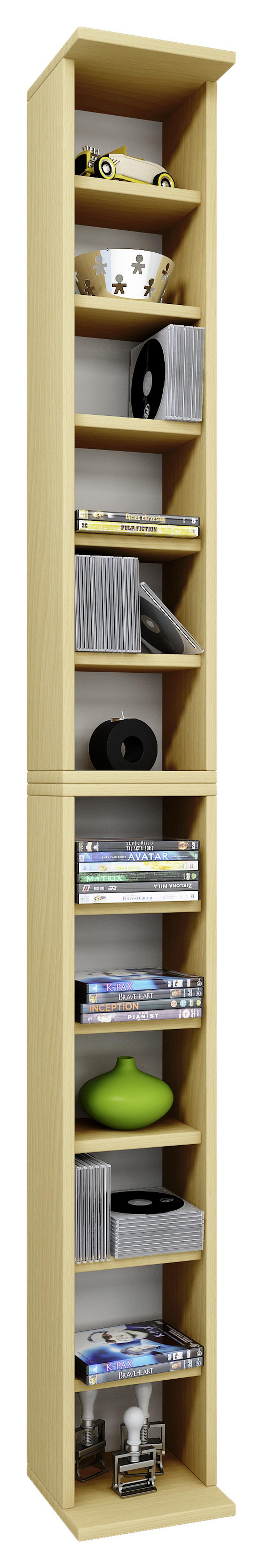 CD-Regal Bigol in Buchefarbe, B: 21 cm - Buchefarben, KONVENTIONELL, Holzwerkstoff (21/183/20cm) - MID.YOU