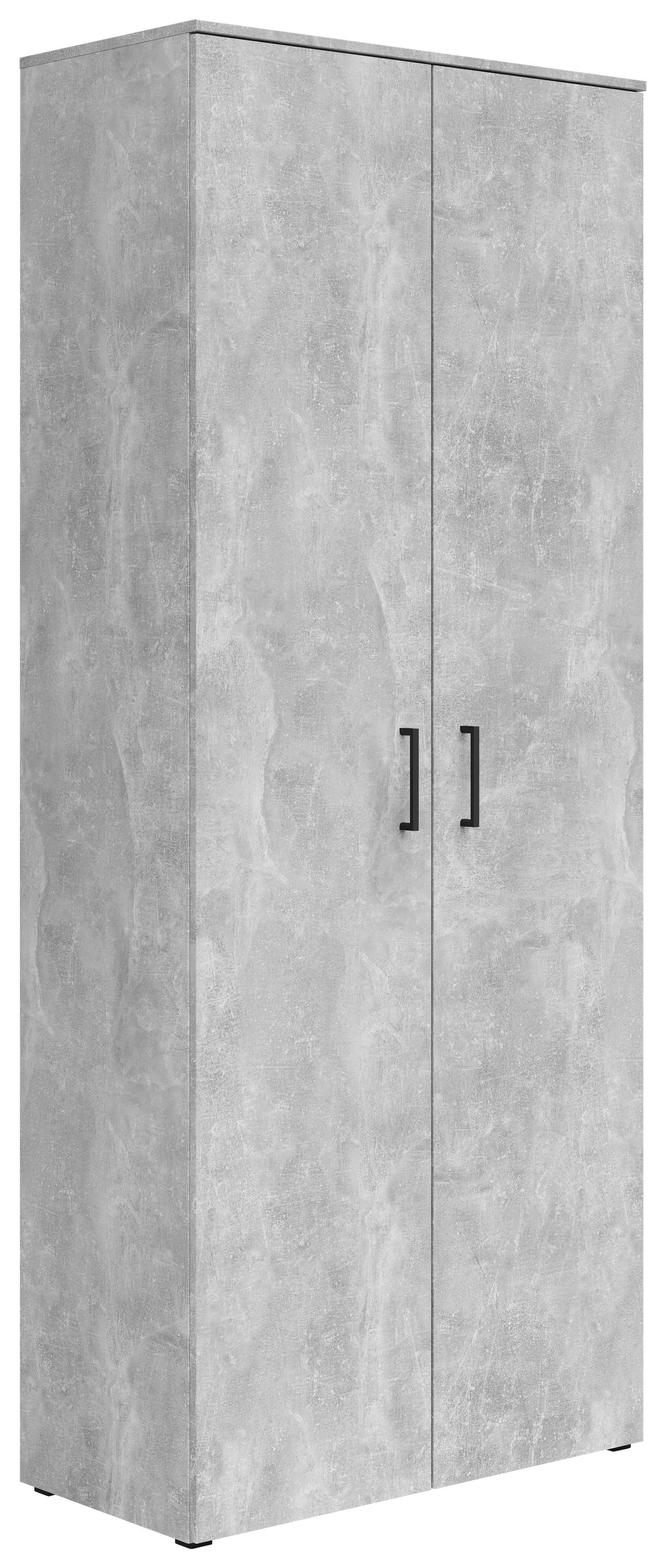 Schrank Multistauraum Betonoptik - Schwarz/Grau, MODERN, Holzwerkstoff/Kunststoff (80/195/40cm) - Mömax