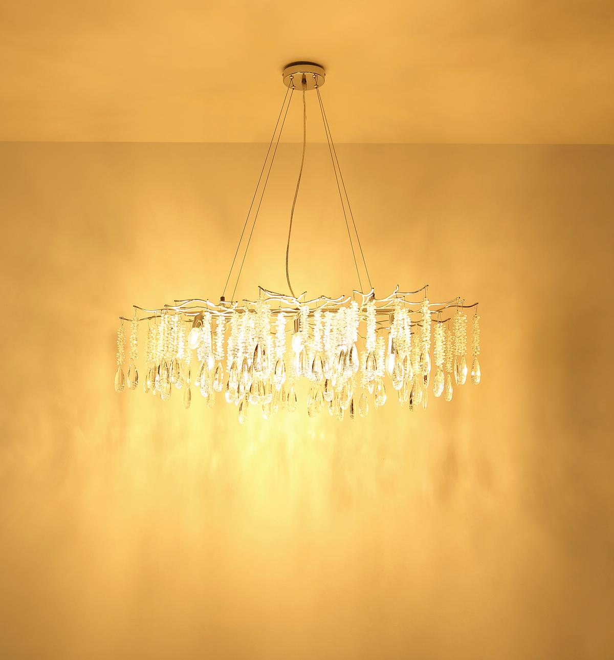 Luster Kinga - prozirna/srebrna, Dizajnerski, staklo/metal (100/60/120cm) - Globo