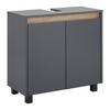 Waschbeckenunterschrank Massimo Grau ca. 60x59x30 cm - Dunkelgrau/Silberfarben, MODERN, Kunststoff (60/59/30cm) - Bessagi Home