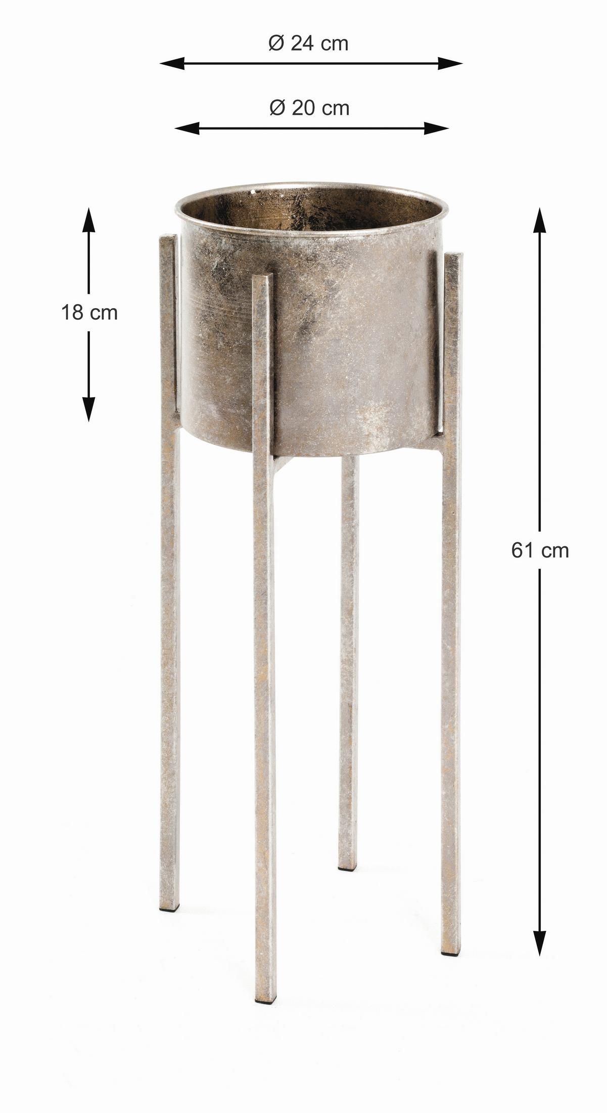 STOJAK NA KWIATY DONA - kolor brązu, Lifestyle, metal (24/24/61cm)