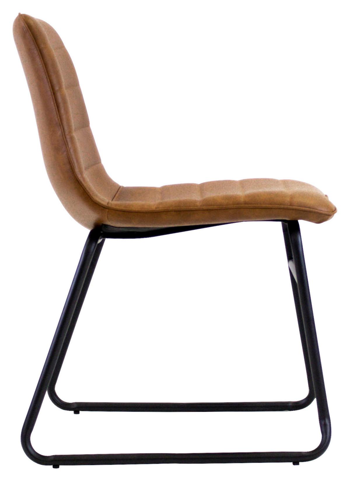 STUHL MILAN - Cognac/Schwarz, KONVENTIONELL, Kunststoff/Textil (48/77/56cm) - MID.YOU