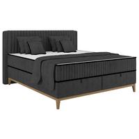 Boxbett Elena Schwarz ca. 160x200cm - Schwarz, KONVENTIONELL, Holz/Holzwerkstoff (160/200cm) - Sembella