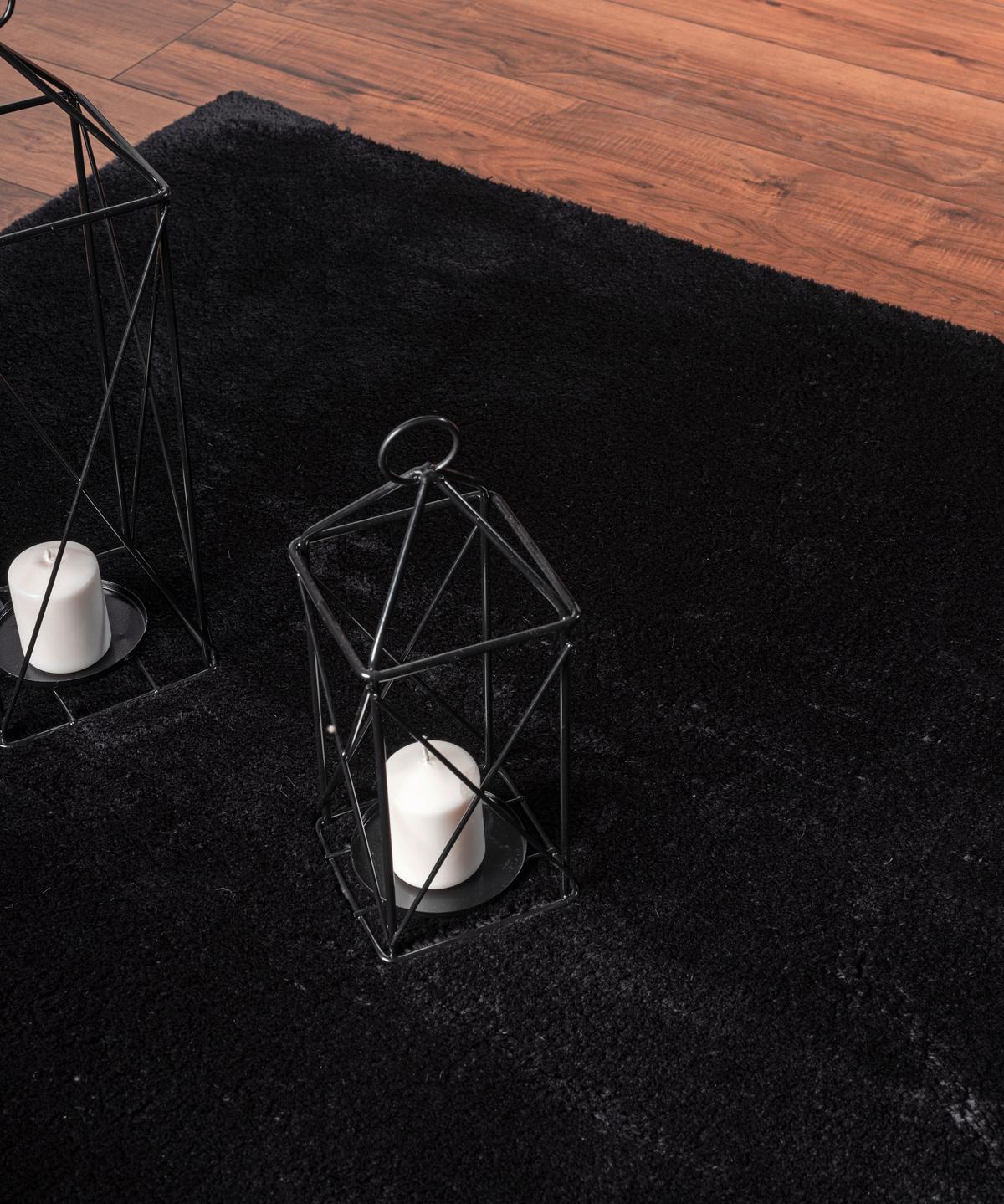 Fellteppich Loft Schwarz ca. 140x200cm - Schwarz, KONVENTIONELL, Textil (140/200cm)