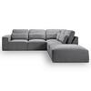 Ecksofa Lux Grau Webstoff - Schwarz/Grau, Basics, Holz/Kunststoff (305/281cm) - MID.YOU