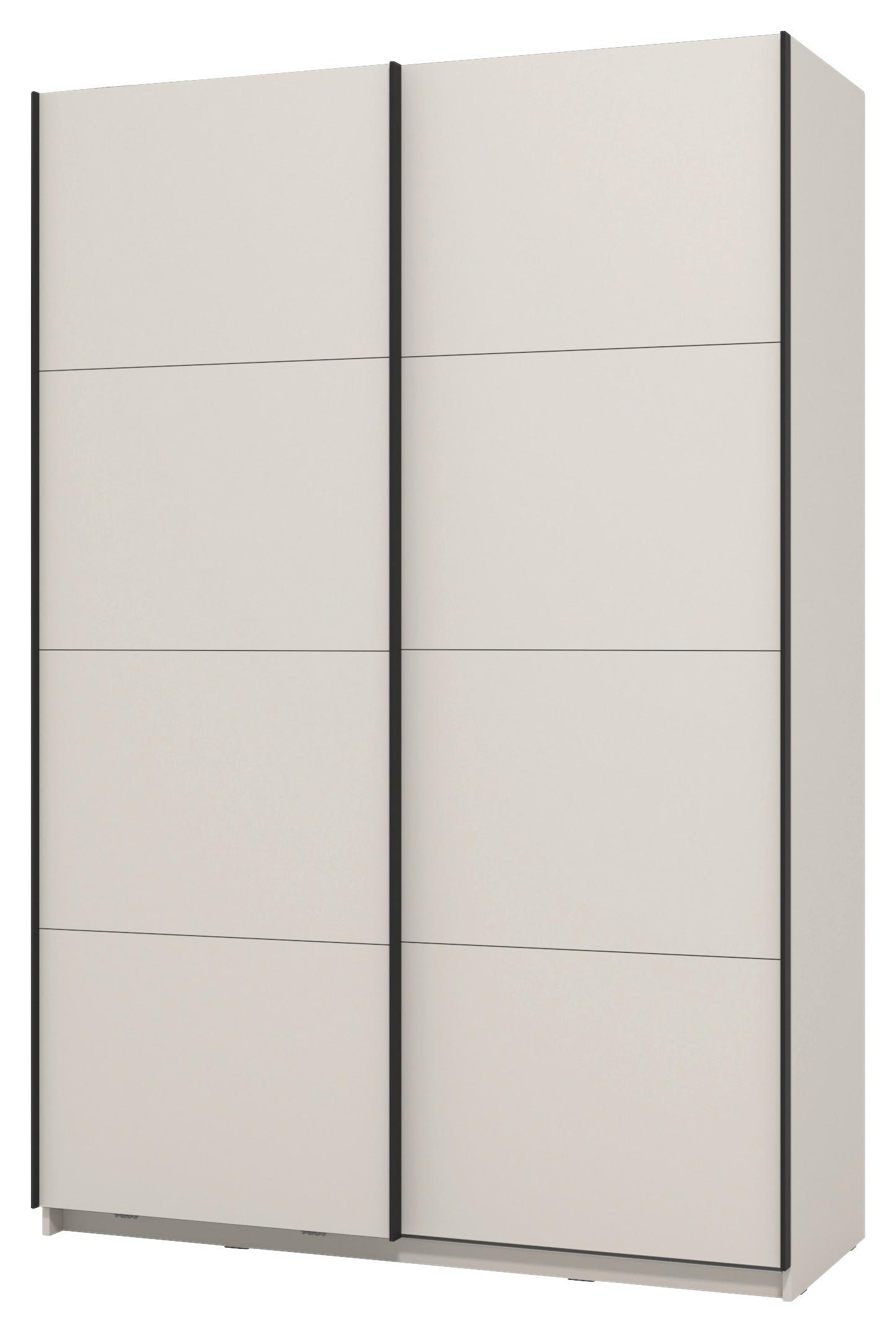 GARDEROB MED SKJUTDÖRRAR GARD 150 -TOP- - svart/kashmir, Klassisk, metall/trämaterial (146/217/61cm) - Mömax