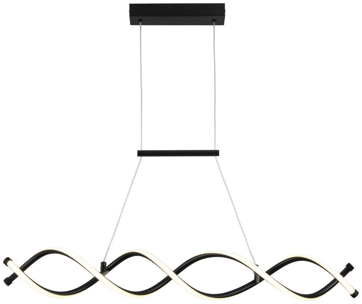 LED-Hängeleuchte Mimi in Schwarz max. 24 Watt - Schwarz, MODERN, Kunststoff/Metall (88/13/120cm) - Mömax