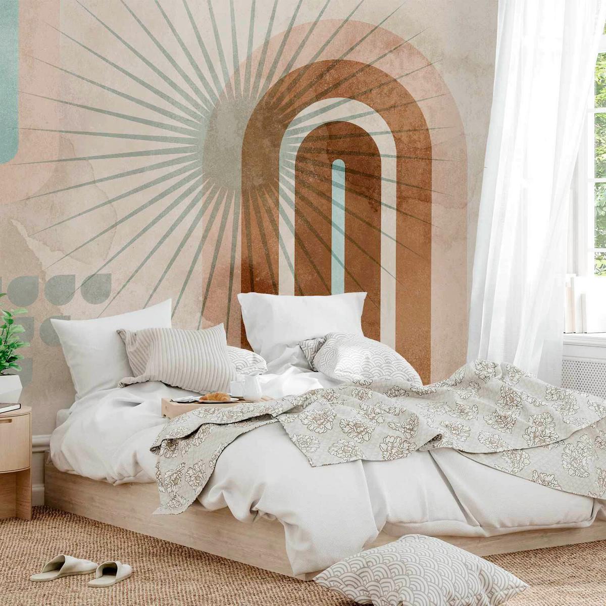 Fototapeta Solar Arcs, 100x70cm - siva/rjava, Trendi, tekstil (100/70cm) - artgeist