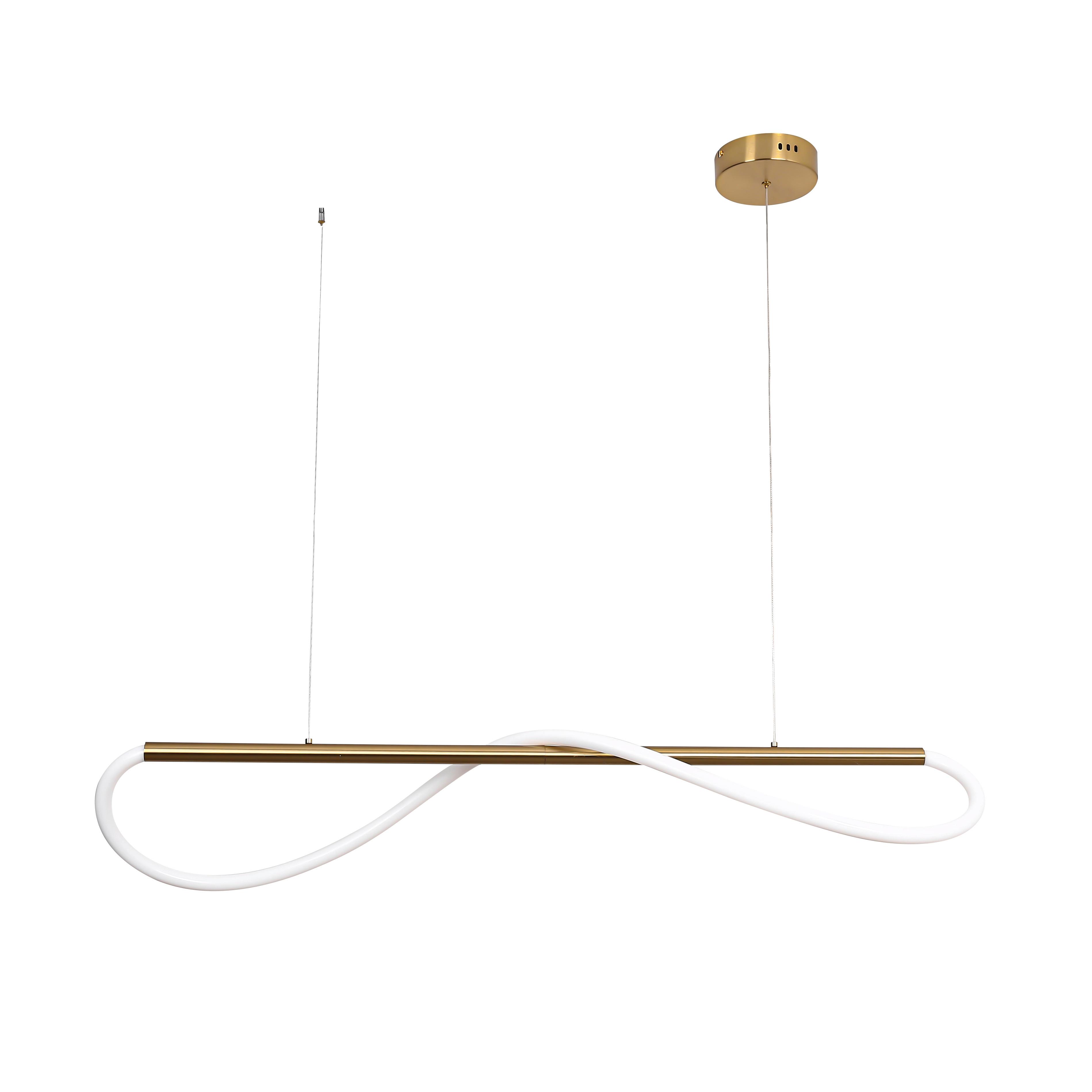 Led-hängeleuchte Lp-2345/1ps Meleca - Goldfarben, Design, Metall (160/15/130cm)