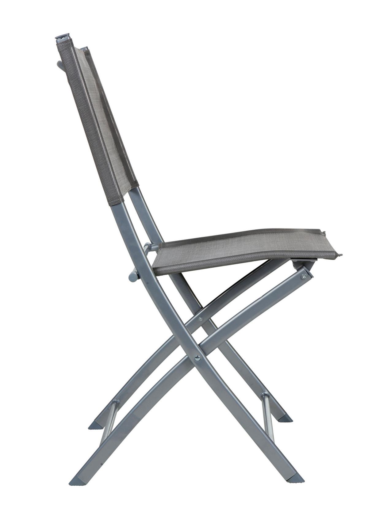 Gartenstuhl Rüdiger Grau aus Stahl - Anthrazit/Hellgrau, Kunststoff/Textil (45/83/50cm) - Mömax