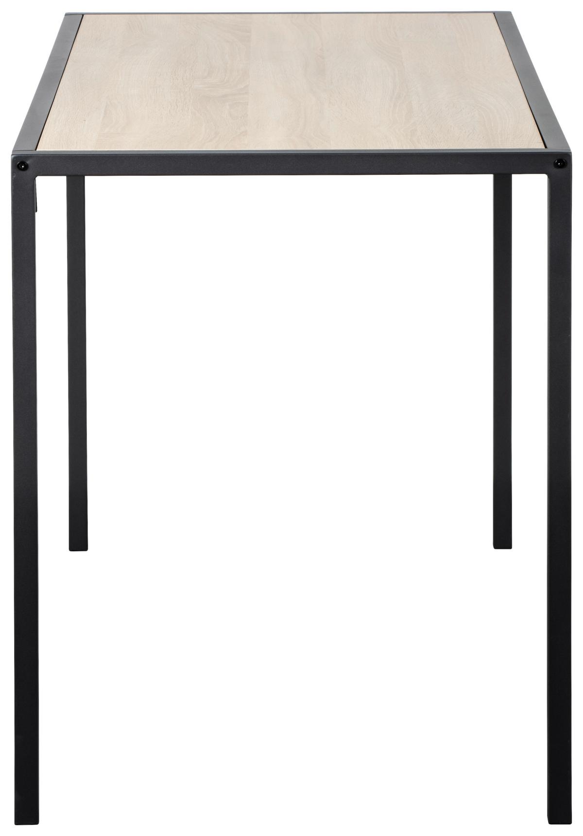 Schreibtisch Arian Schwarz/Sonoma Eiche - Schwarz/Sonoma Eiche, Basics, Holzwerkstoff/Metall (120/60/75cm) - Based