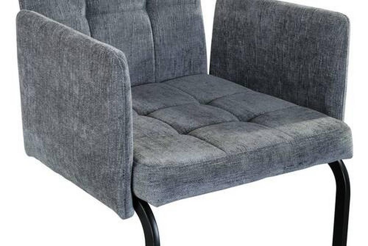 KRZESŁO Z PODŁOKIETNIKAMI BORDAL - jasnoszary/czarny, Modern, metal/tkanina (52/91/59,5cm) - MID.YOU