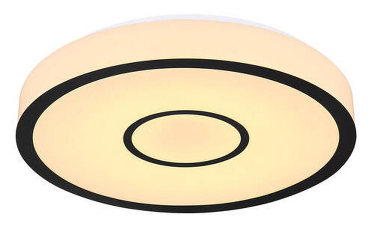 LED-Deckenleuchte Georgia in Schwarz/Weiß max. 30 Watt - Weiss/Opal, Modern, Kunststoff/Metall (40/6,6cm)
