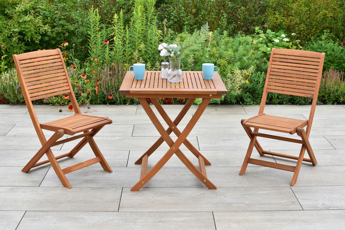 Gartenklapptisch Holz - Akaziefarben, KONVENTIONELL, Holz (70/70/74cm) - Gardenson