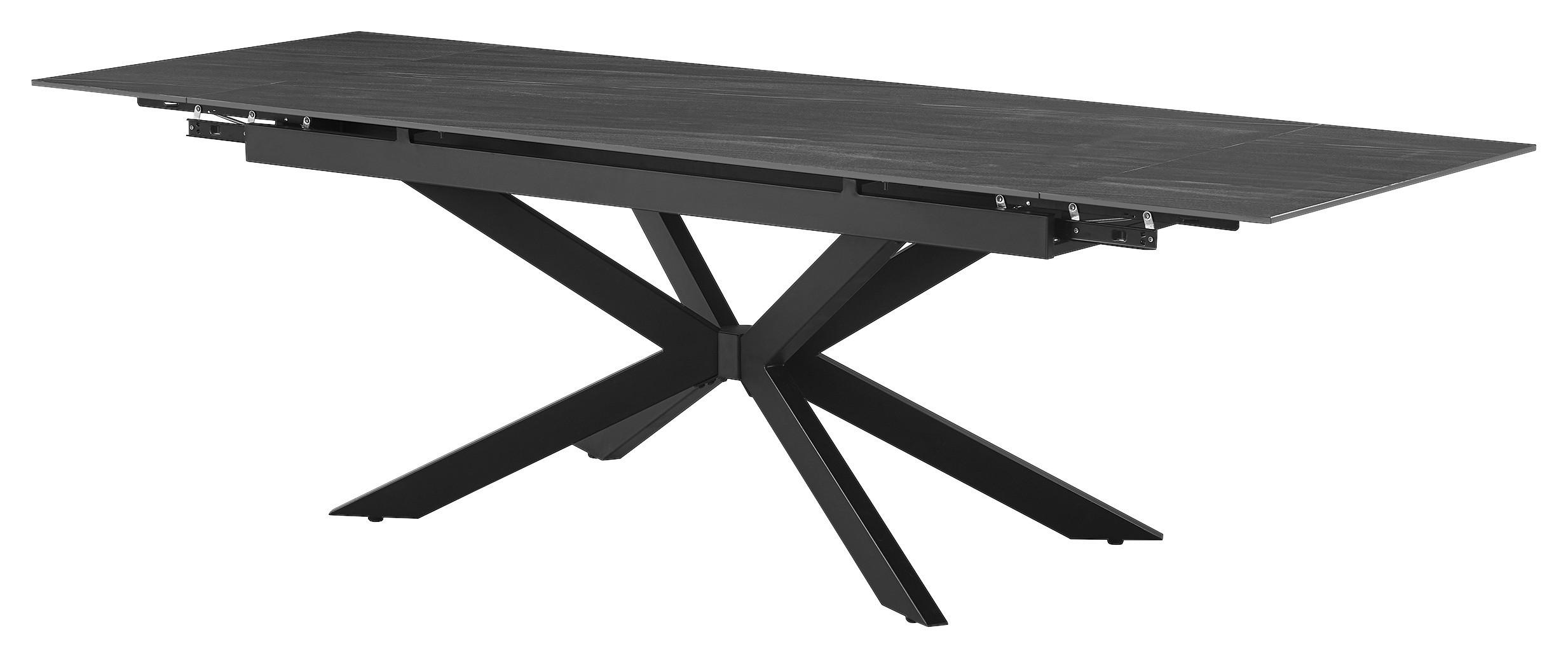 Produživi Stol Andi - siva/crna, Moderno, metal/keramika (180-260/76/90cm) - Modern Living