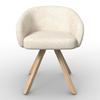 STOL MED ARMSTÖD NAYA - bokfärgad/cremefärgad, Modern, trä/textil (59,5/74/57,5cm) - Bessagi Home