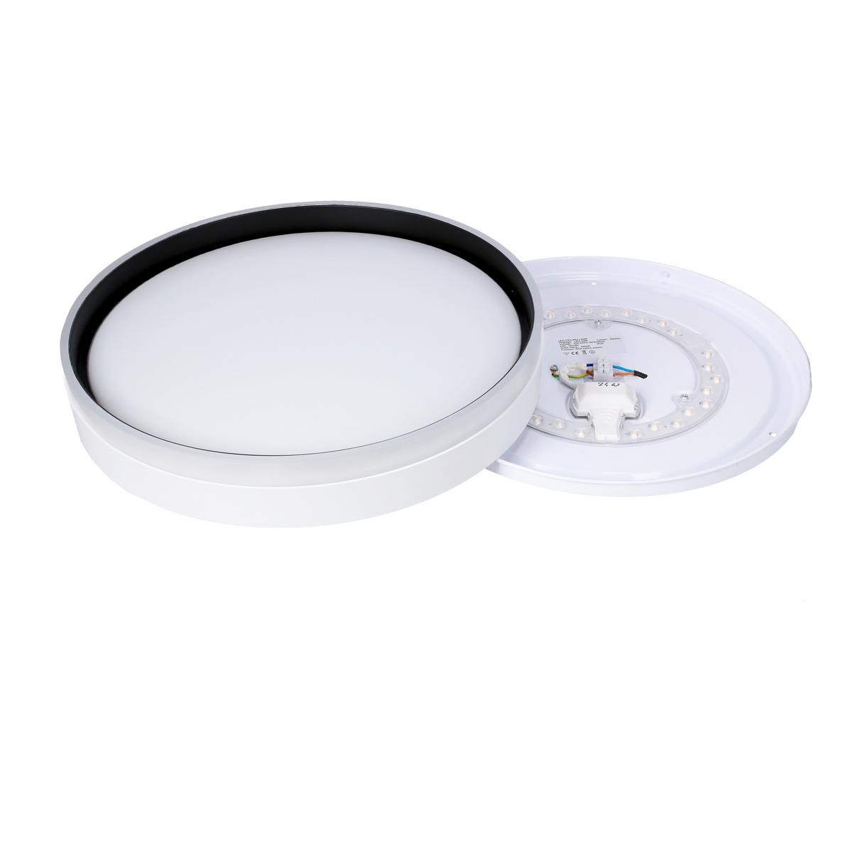 Led Stropna Svjetiljka Florida - bijela/crna, Konvencionalno, metal/plastika (40/40/7.5cm)