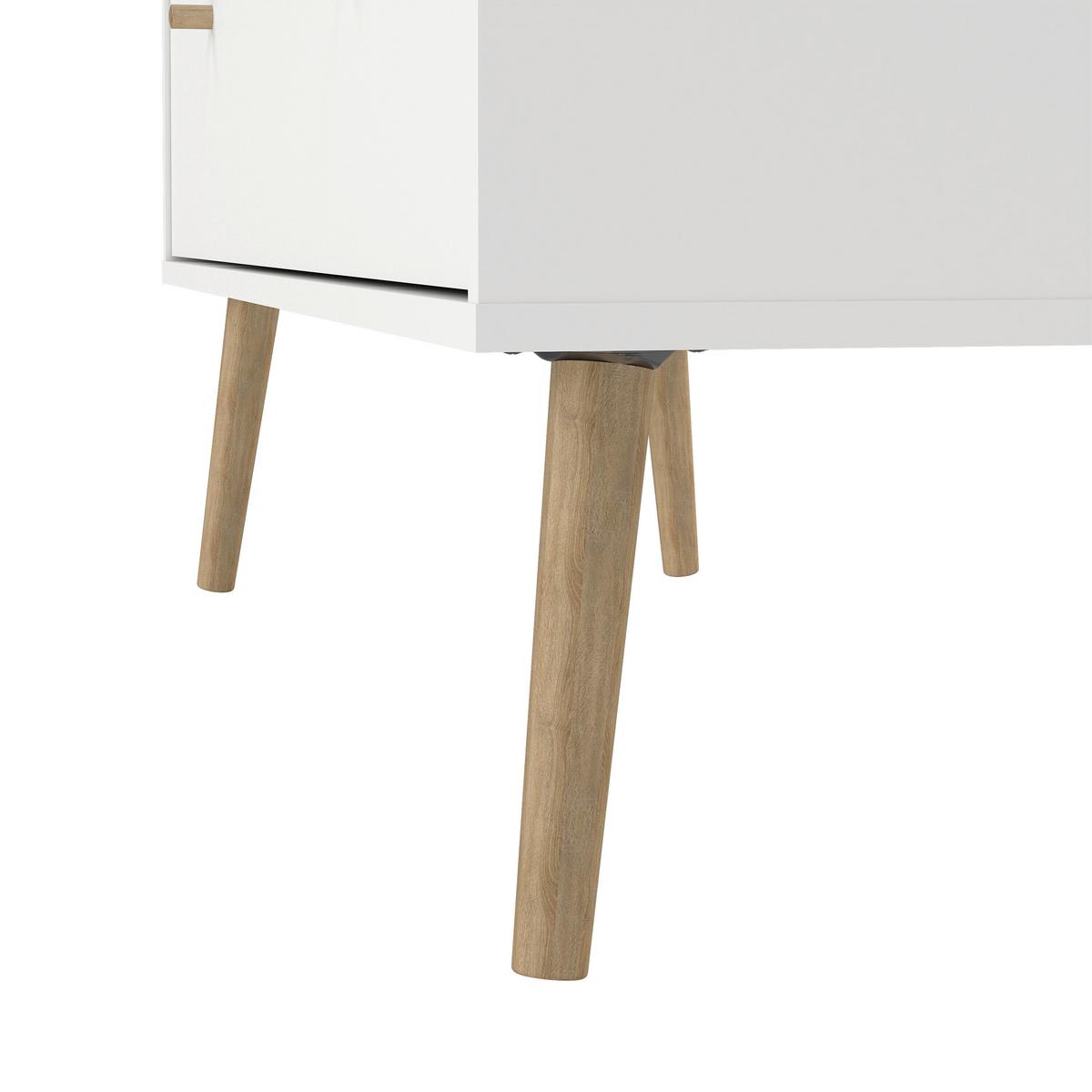 KOMODA BODO - kolor dębowy/biały, Design, materiał drewnopochodny/drewno (98,7/81,7/39,1cm) - Livetastic