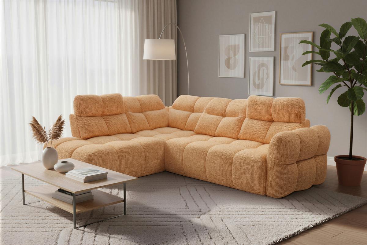 Kutna Garnitura Contempo - žuta/crna, Moderno, tekstil/plastika (225/90-98/277cm) - Premium Living