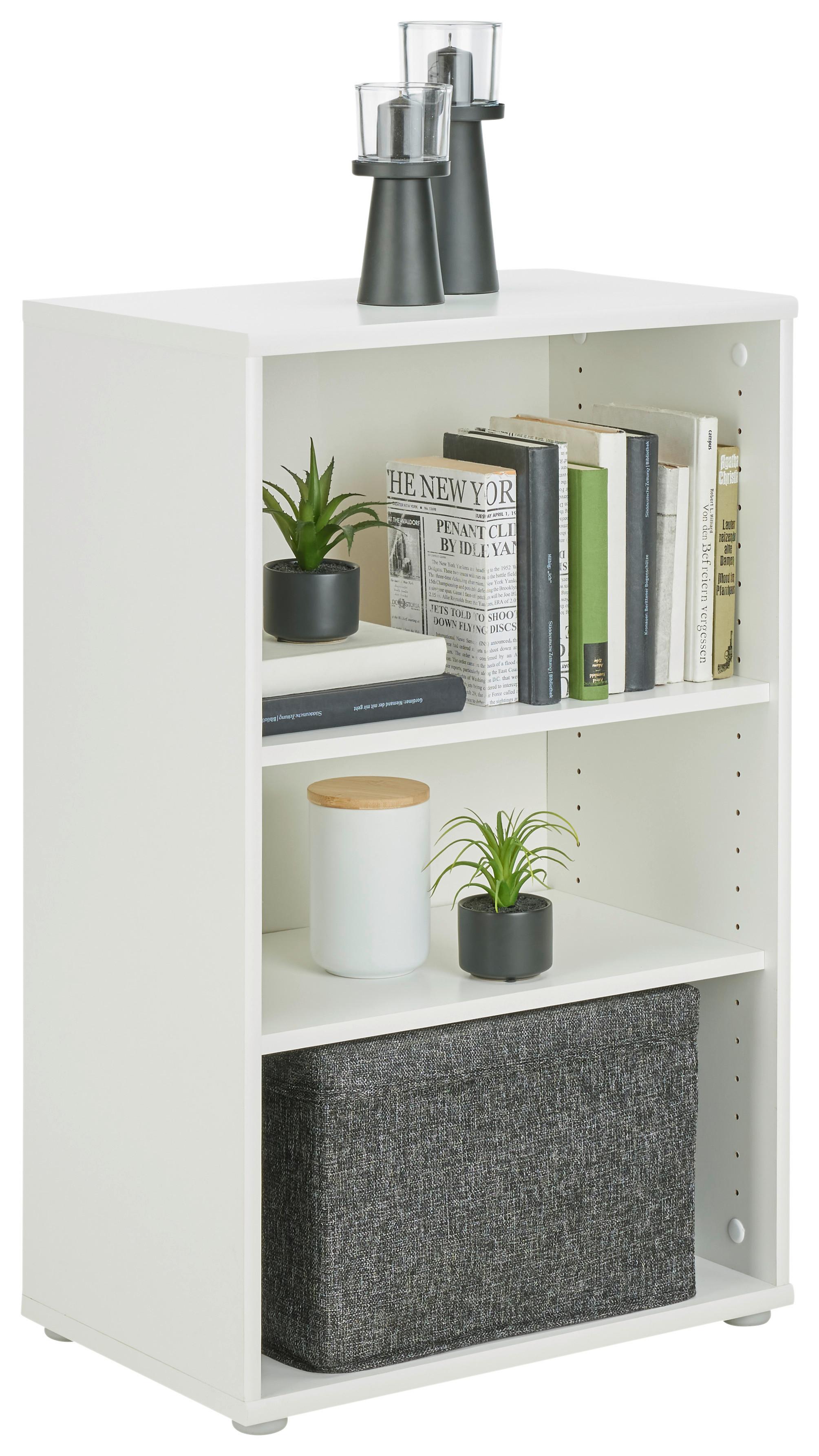 Regal Tempra 2, Bela - bela/barve aluminija, Konvencionalno, leseni material (54/86/35cm) - Mömax
