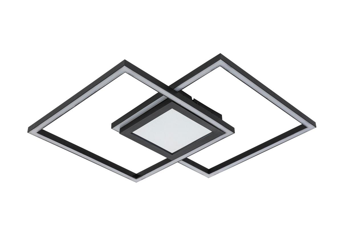 Plafoniera cu LED Vuio - negru, Modern, plastic/metal (59/42/4,5cm) - Mömax