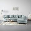 Ecksofa Axel Hellblau - Schwarz/Hellblau, MODERN, Textil/Metall (291/87/250cm) - Mömax