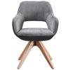 STOL MED ARMSTÖD RELAX - mörkgrå/bokfärgad, Modern, trä/textil (60/84/61cm) - Mömax