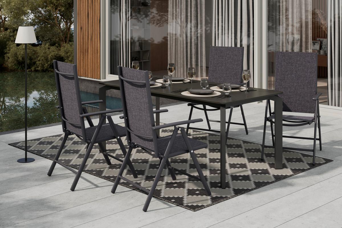 Vrtni Stol Niki, Antracit, Aluminij - temno siva/črna, Basics, kovina/umetna masa (56/106/54cm)