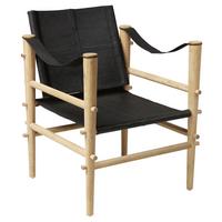 Sessel Noble 3155028 - Schwarz/Naturfarben, Romantik / Landhaus, Leder/Holz (59/79/61cm) - MID.YOU