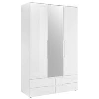 Dulap cu uși rotative Fun - alb/alb lucios intens, Konventionell, sticlă/material pe bază de lemn (126/208/57cm) - Based