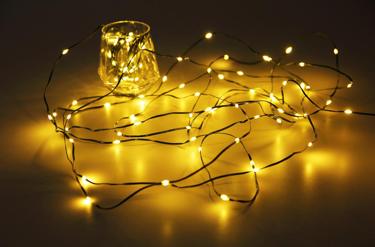 LICHTERKETTE 29898-100 IN-OUTDOOR - Dunkelgrün/Schwarz, Basics, Kunststoff (1290cm) - Globo
