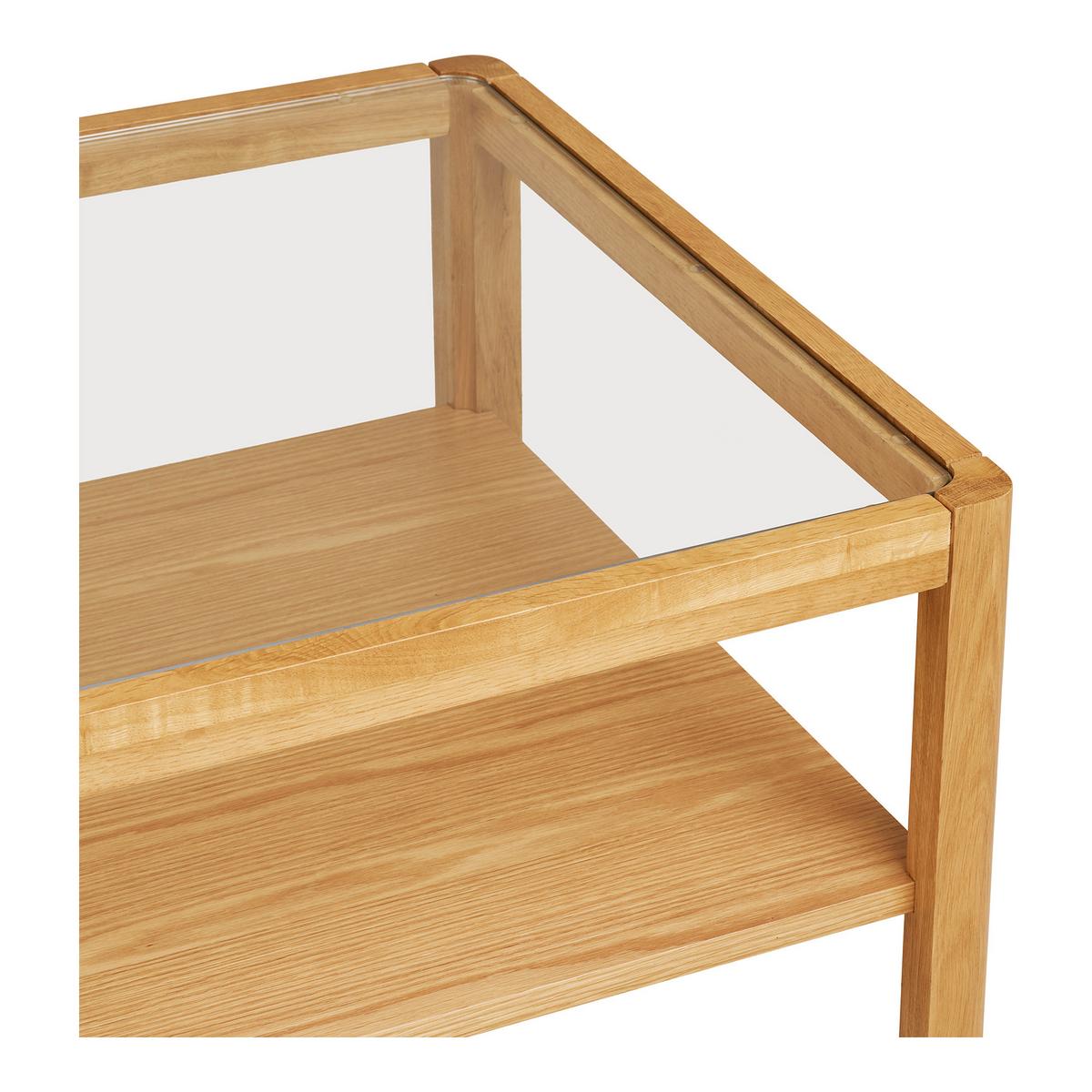 Couchtisch Lourmarin Echtholz ca. 110x60x45 cm - Eichefarben, Design, Glas/Holz (110/60/45cm) - MID.YOU