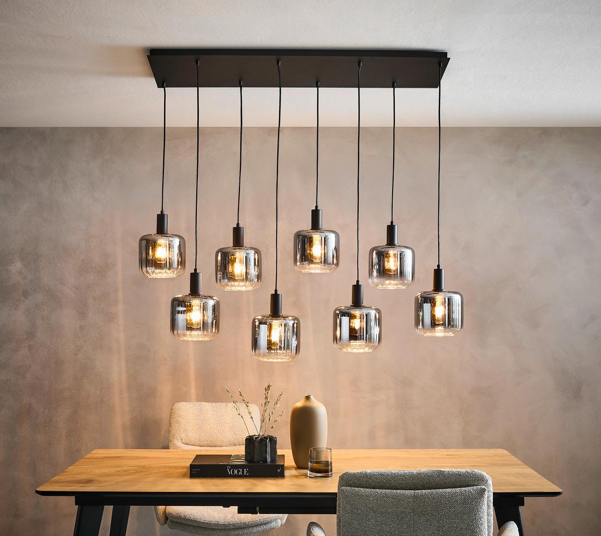 LAMPA WISZĄCA PORTLAND - czarny, Modern, tworzywo sztuczne/metal (123/39/150cm) - Novel
