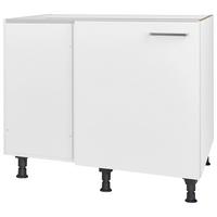 Eckunterschrank Touch Weiß - Edelstahlfarben/Weiß, MODERN, Holzwerkstoff/Metall (125/87/65cm) - Nobilia