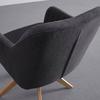 STOEL MET ARMELEUNINGEN LUCITA - Natuurlijke kleuren/Donkergrijs, Modern, Hout/Textiel (58/87/60cm) - Bessagi Home