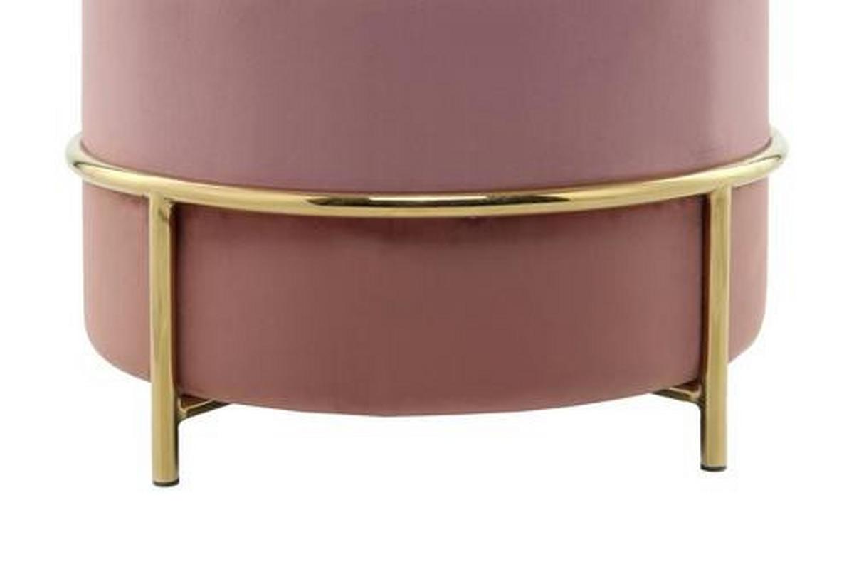 Hocker 7pjlj-Pnk - Goldfarben/Rosa, Basics, Holzwerkstoff/Textil (48,5/46/48,5cm) - Kayoom