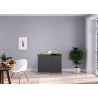 Miniküche Grau/Eiche Sonoma m. Geräten B: ca. 100cm - Edelstahlfarben/Eichefarben, MODERN, Holzwerkstoff/Kunststoff (100cm) - Respekta