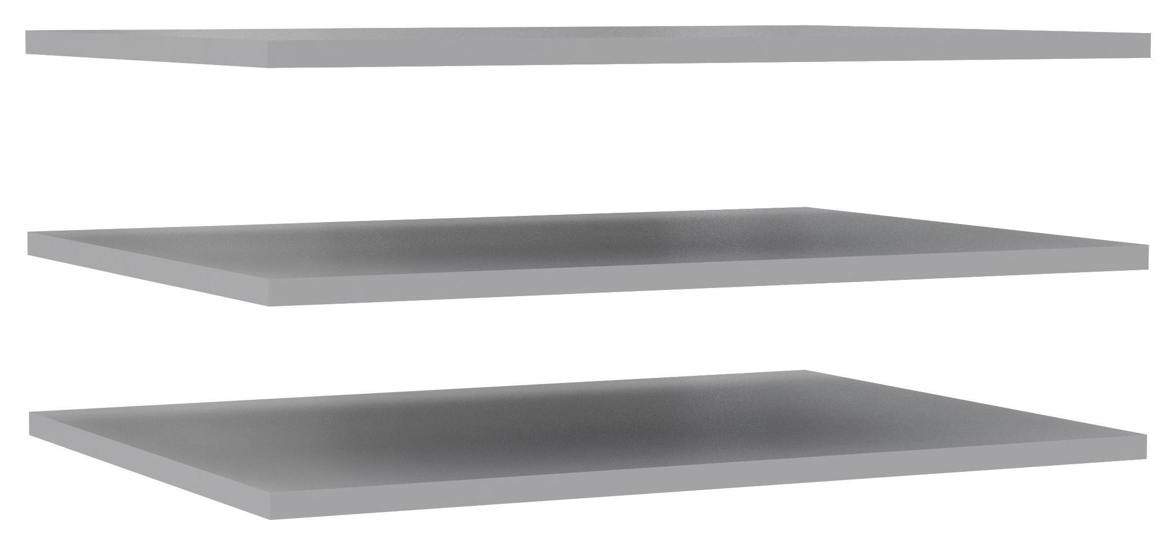 Set Polica Ohio - siva, drvni materijal (57,7/42/1,5cm) - Mömax
