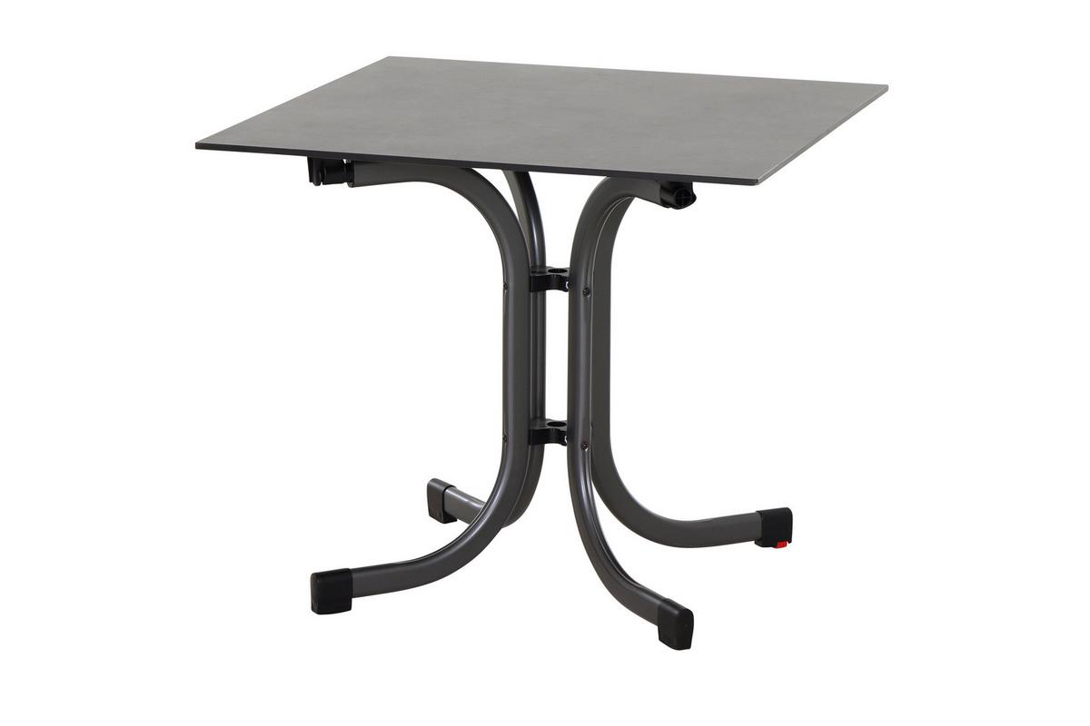 GARTENKLAPPTISCH K95701 - Anthrazit, KONVENTIONELL, Holzwerkstoff/Kunststoff (80/80/71cm) - Siena Garden