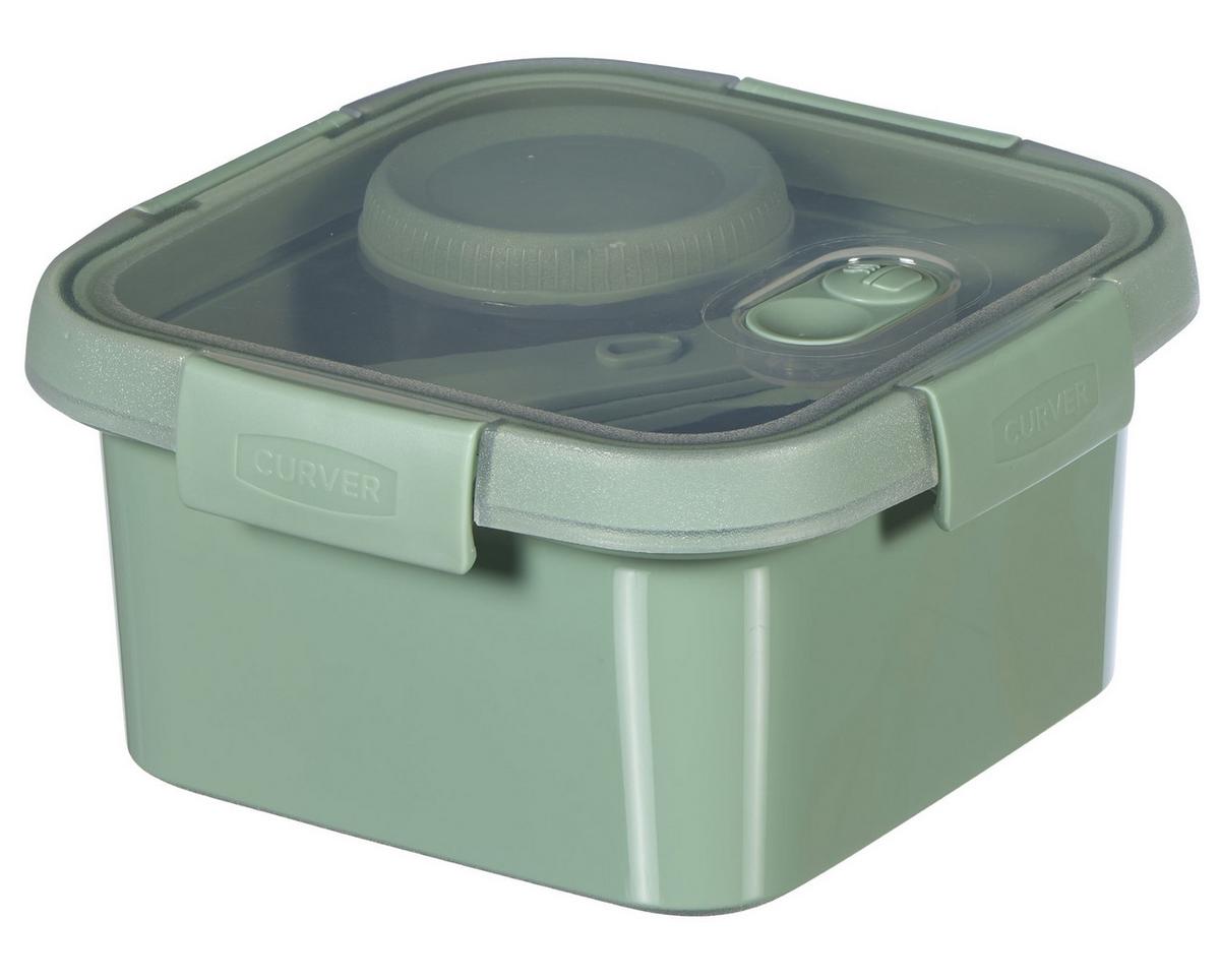Recipient depozitare alimente Smart to go - verde, plastic (16/16/9cm)