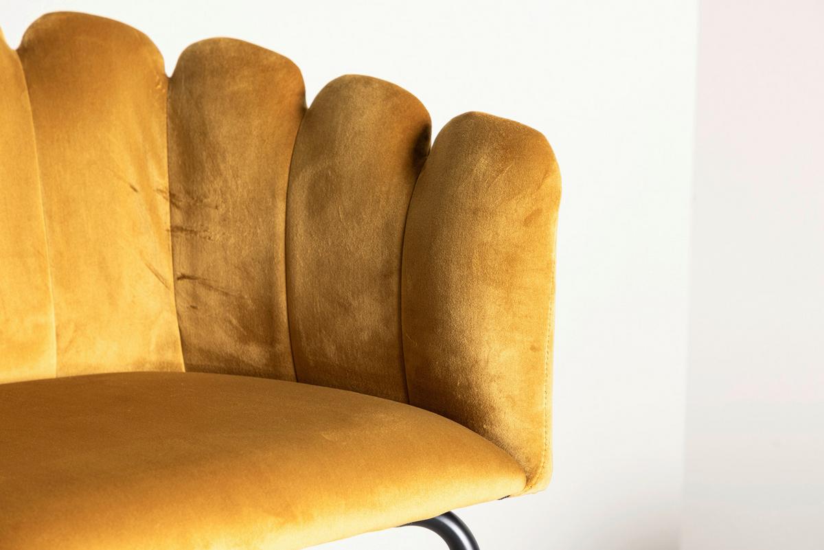 STUHL LIMHAMN - Gelb, Design, Textil/Metall (61/76.56/54cm) - Livetastic