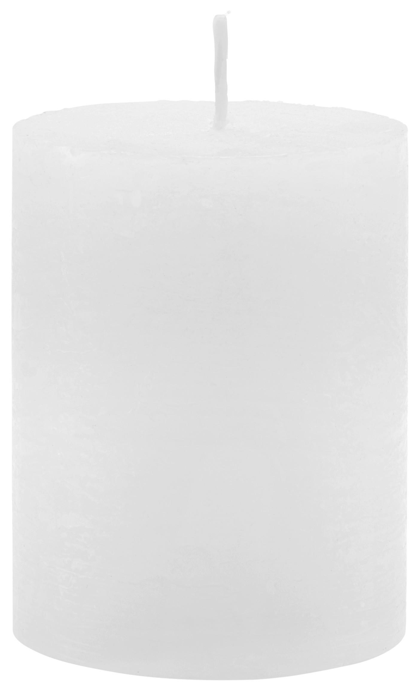 Stumpenkerze LIA Weiß - Weiß, MODERN (6,8/9cm) - Premium Living